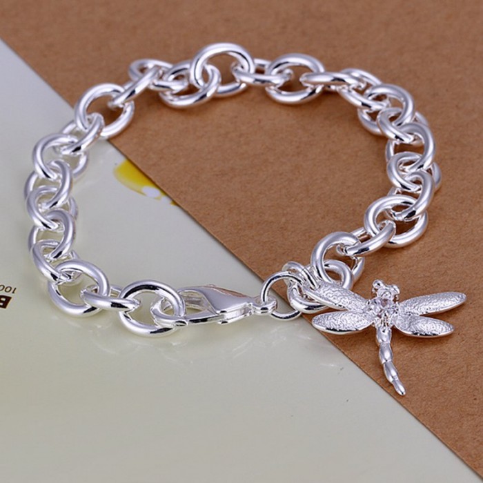 SH282 Fashion Silver Jewelry Dragonfly Charm Bracelet For Women