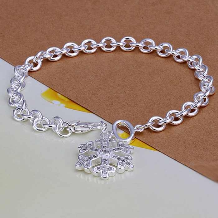 SH300 Hot Silver Jewelry Crystal Snowflake Bracelet For Women