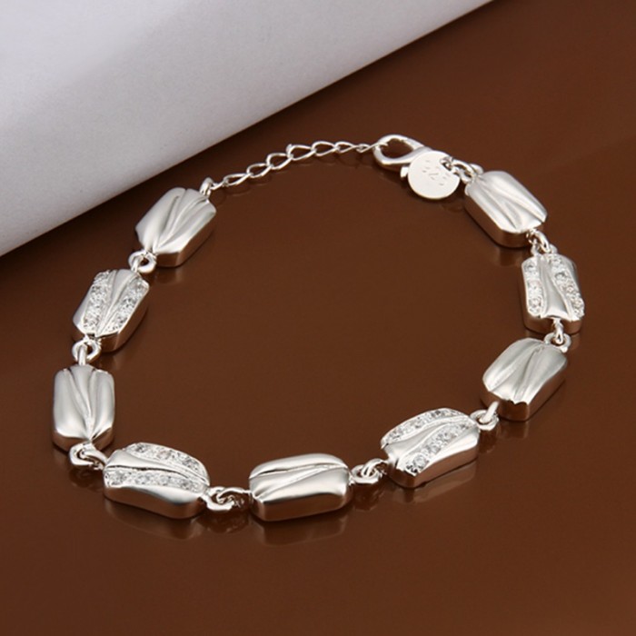 SH331 Hot Silver Jewelry Crystal Geometry Bracelet For Women
