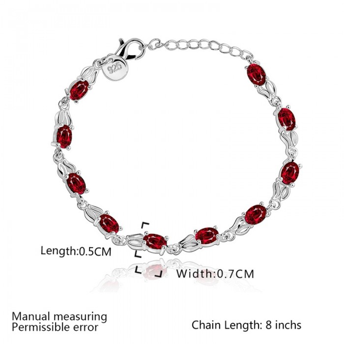 SH350 Hot Silver Jewelry Red Crystal Beauty Bracelet For Women