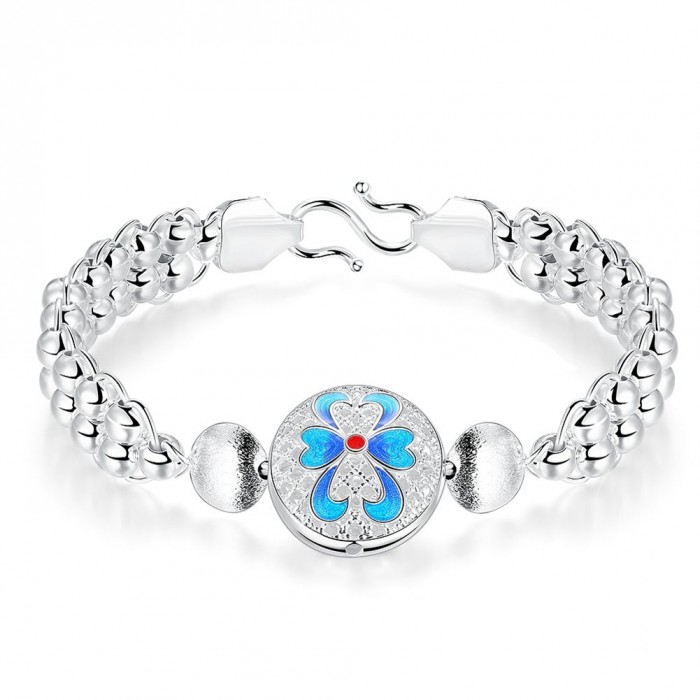 SH392 Fashion Silver Jewelry Flower Beads Bracelet For Women