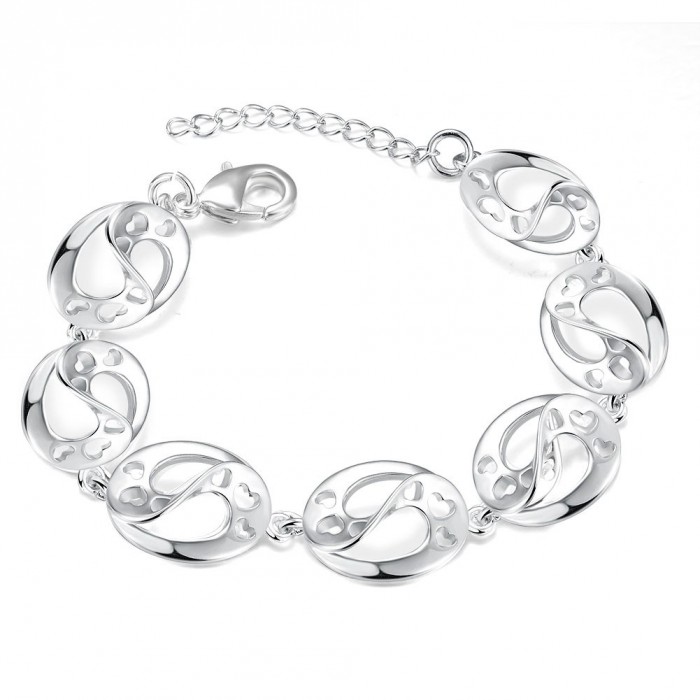 SH432 Fashion Silver Jewelry Hollow Heart Bracelet For Women
