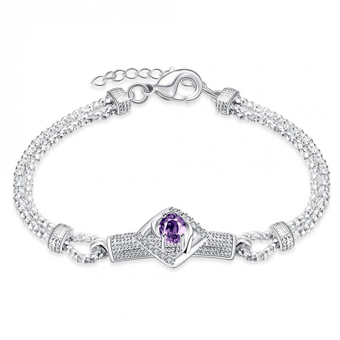 SH438 Hot Silver Jewelry Crystal Geometry Bracelet For Women