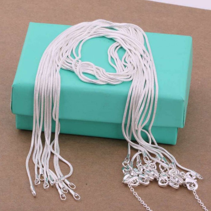 CC010 1Pcs 2mm Snake Chain 16-24 Inches Silver Necklace