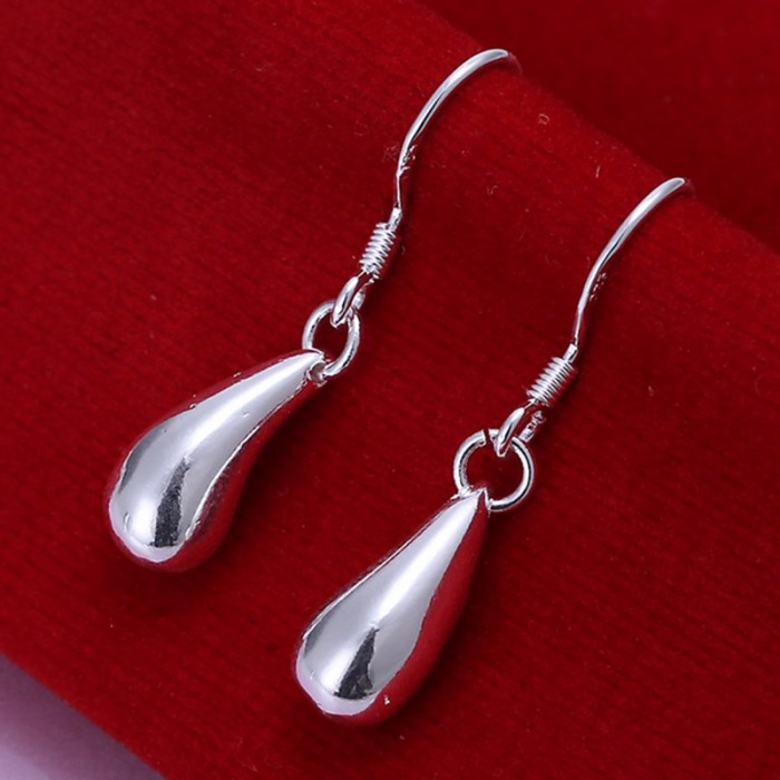 SE036 Silver Jewelry Waterdrop Dangle Earrings For Women
