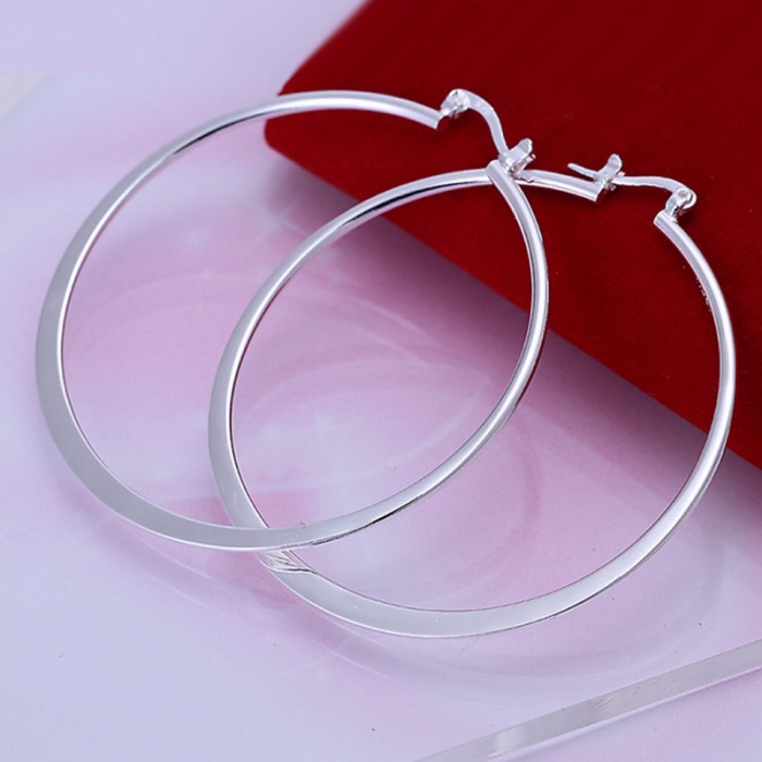 SE043 Silver Jewelry Beauty Circle Hoop Earrings For Women