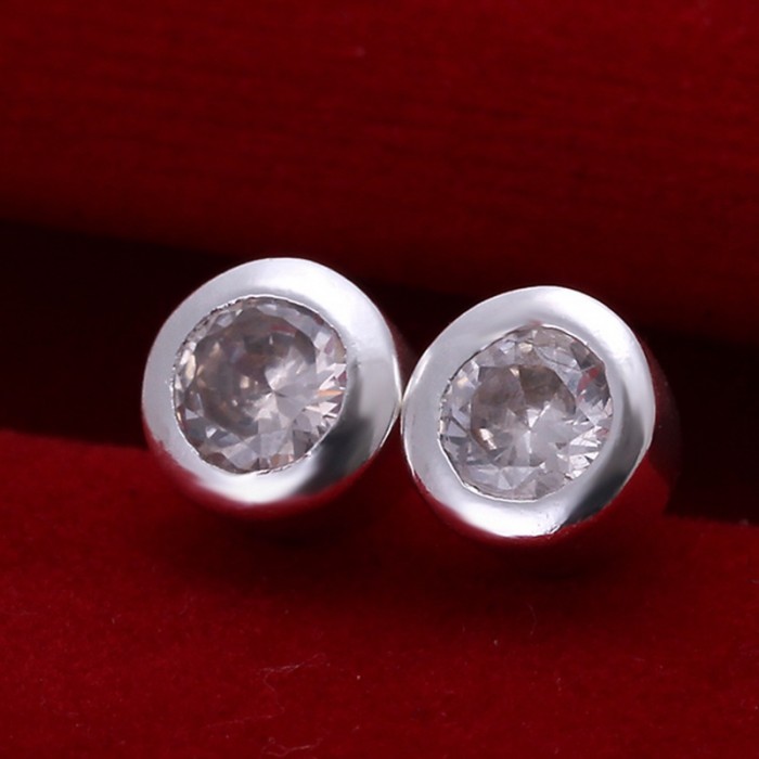 SE093 Silver Jewelry Crystal Stud Earrings For Women