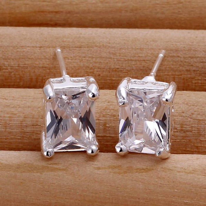 SE098 Silver Jewelry Crystal Stud Earrings For Women