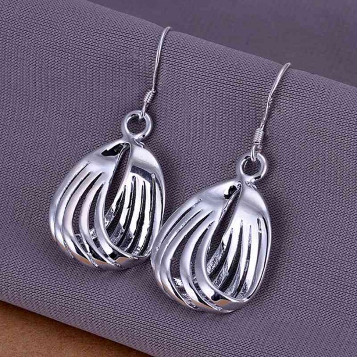 SE229 Silver Jewelry 5 Lines Dangle Earrings For Women