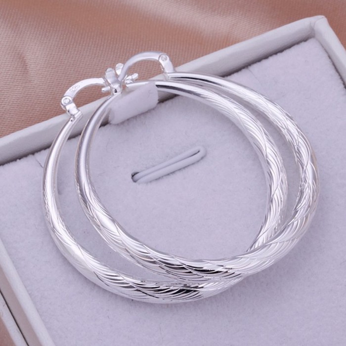 SE292 Silver Jewelry Beauty Circle Hoop Earrings For Women