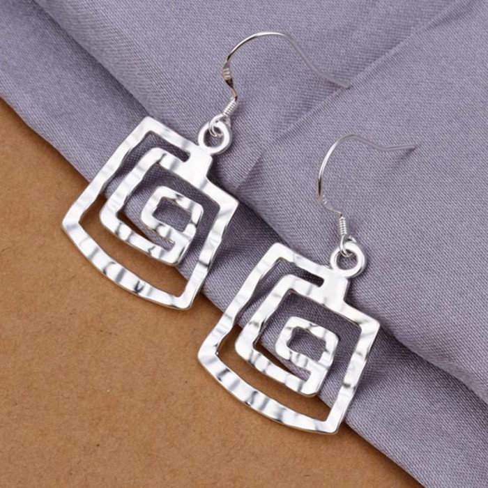 SE344 Silver Jewelry Thread Dangle Earrings For Women