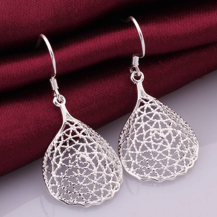 SE548 Silver Jewelry Waterdrop Dangle Earrings For Women