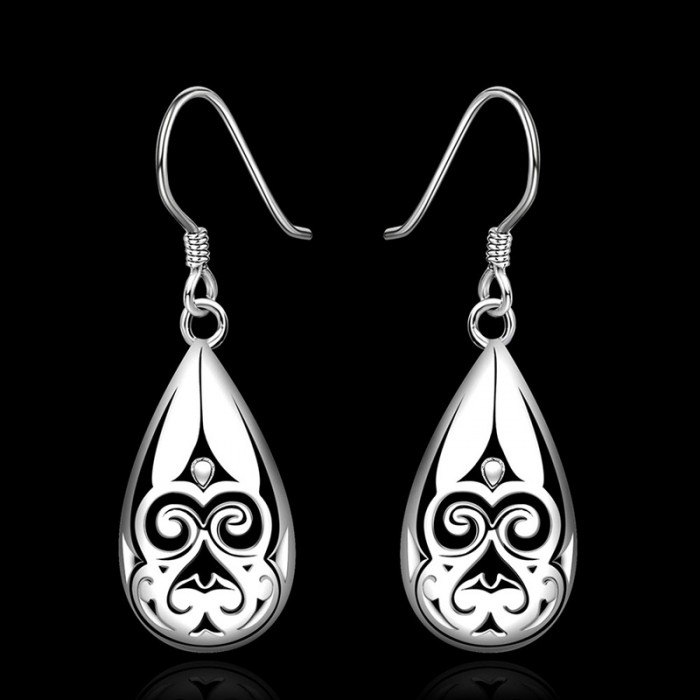 SE582 Silver Jewelry Waterdrop Dangle Earrings For Women