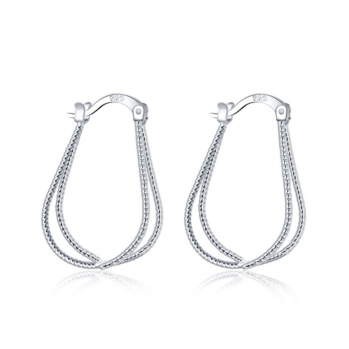 SE667 Silver Jewelry Line Hoop Earrings For Women