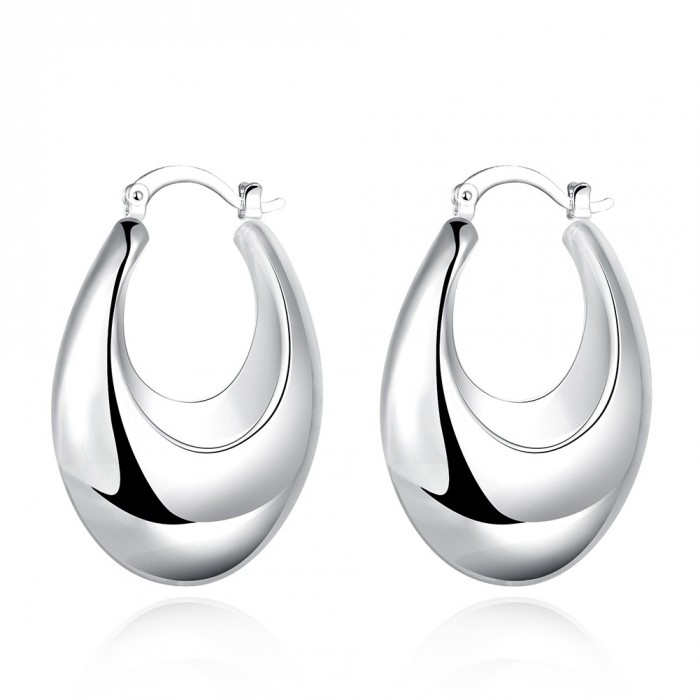 SE711 Silver Jewelry Bright Hoop Earrings For Women