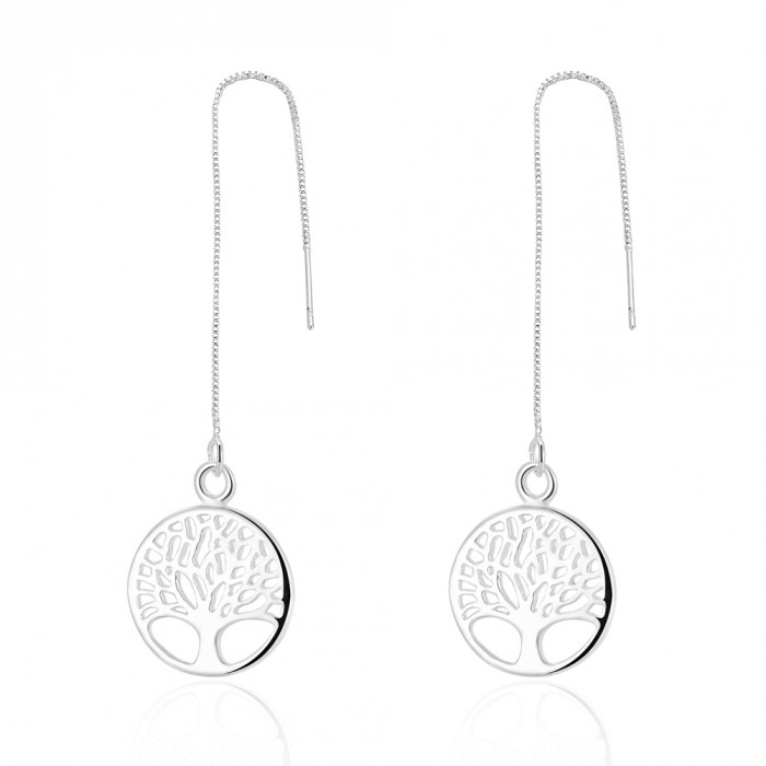 SE863 Silver Jewelry Tree Dangle Earrings For Women
