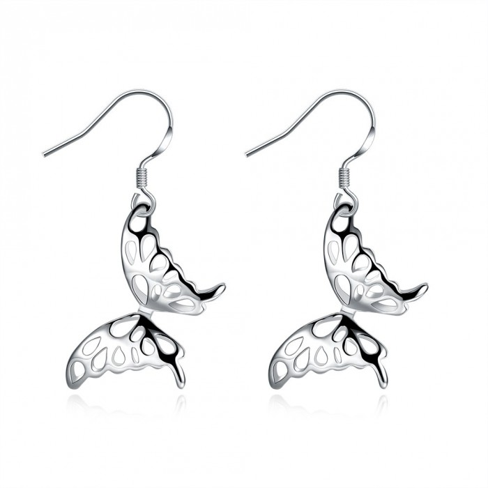 SE931 Silver Jewelry Butterfly Dangle Earrings For Women