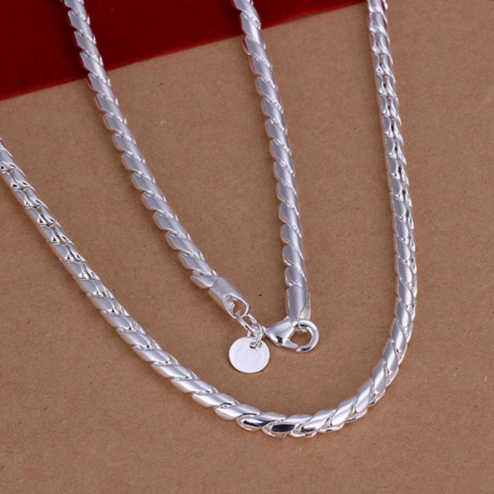 SN012 Fashion Silver Men Jewelry Rope Chain Necklace For Women