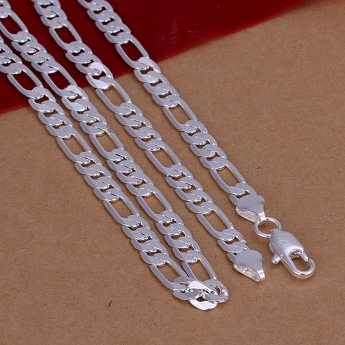 SN032 Hot Silver Men Jewelry 6MM Chain Necklace 20inch Women