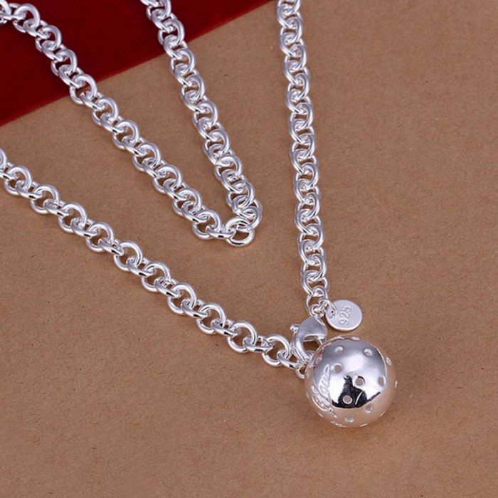 SN045 Hot Silver Jewelry Ball Chain Pendant Necklace For Women