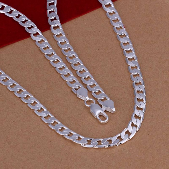 SN047 Fashion Silver Men Jewelry 6MM 20inch Chain Necklace