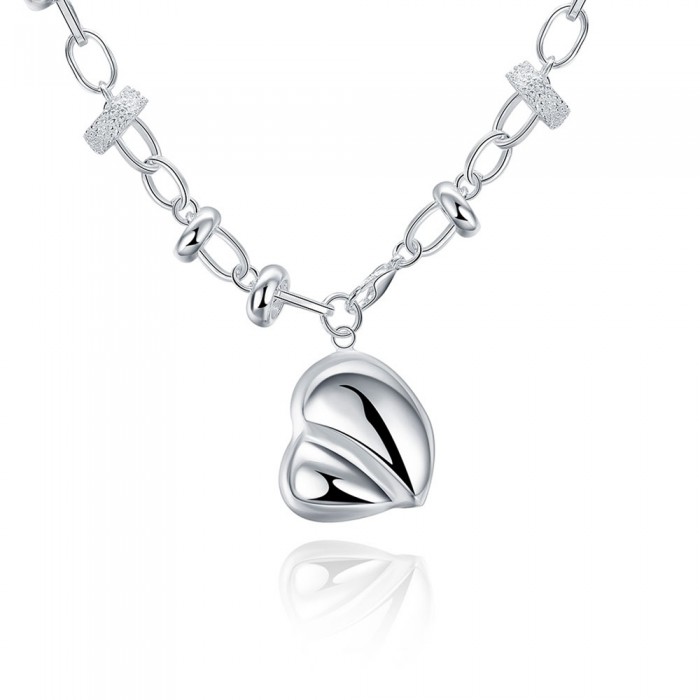 SN055 Fashion Silver Jewelry Heart Pendants Necklace For Women