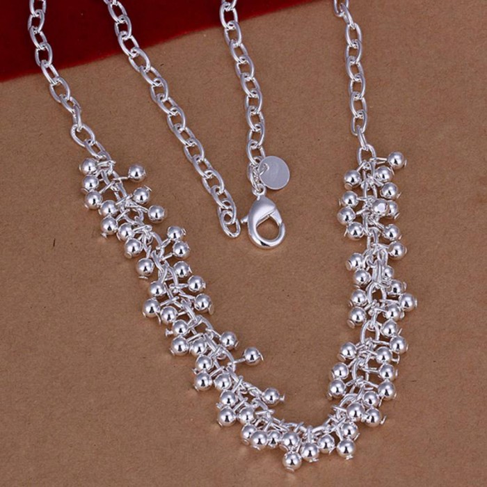 SN058 Fashion Silver Jewelry Bright Grape Necklace For Women