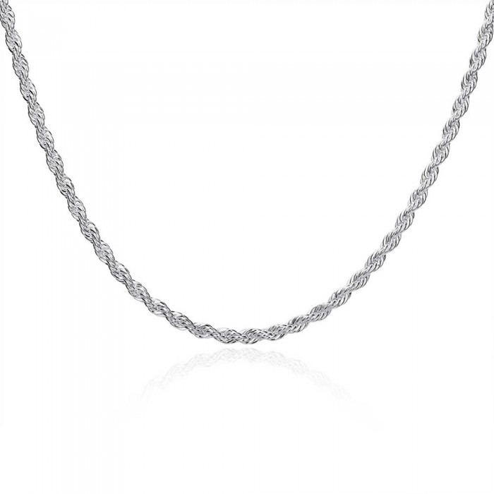 SN067 Fashion Silver Men Jewelry 4MM Rope Chain Necklace 16-24inch
