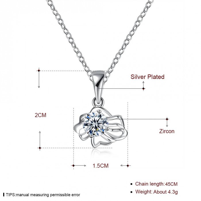 SN1010 Fashion Silver Jewelry Crystal Leo Pendants Necklace 