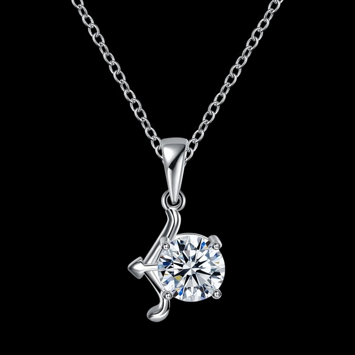 SN1016 Hot Silver Jewelry Crystal Sagittarius Pendants Necklace 