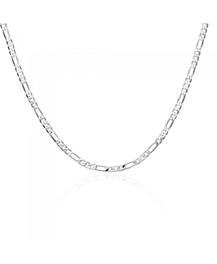 SN102 Hot Silver Men Jewelry 4MM 16-30inch Chain Necklace Women
