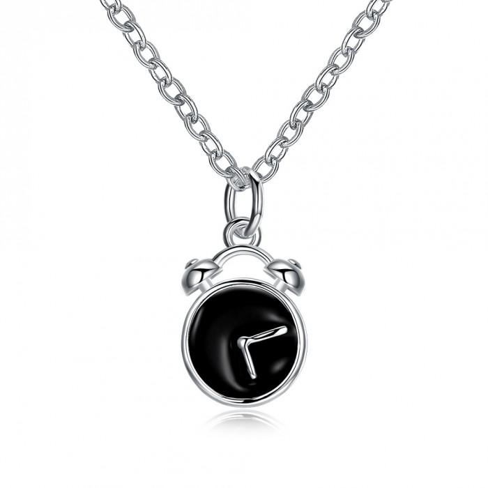 SN1022 Fashion Silver Jewelry Clock Pendants Necklace For Women 