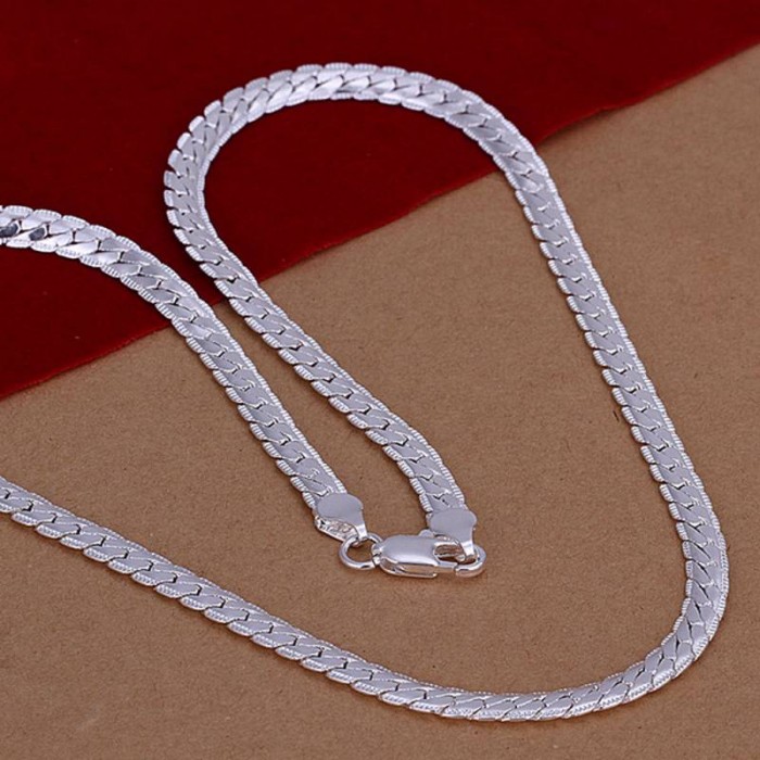 SN130 Silver Jewelry 5MM 20inch Chain Necklace For Men Women