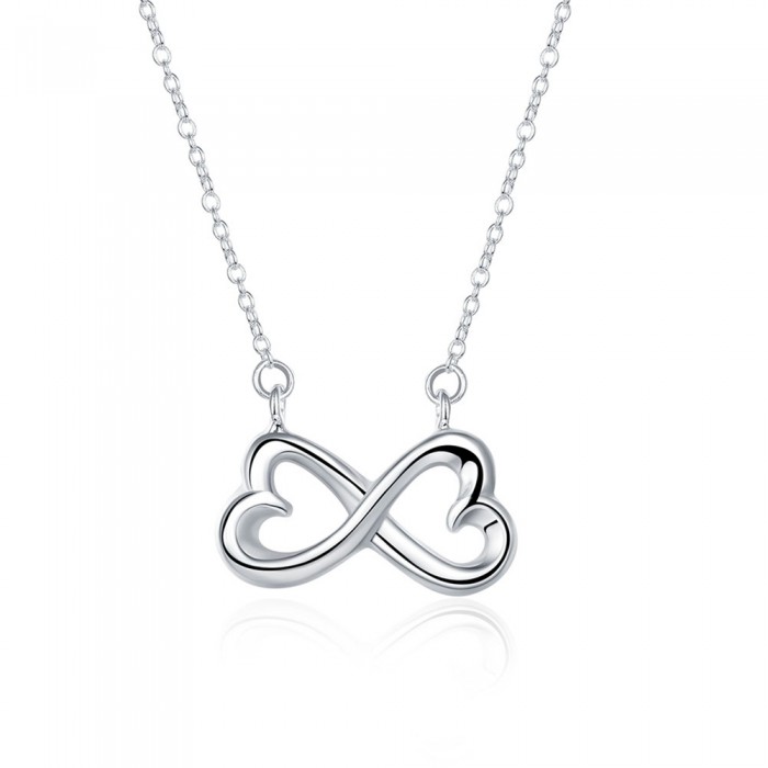 SN148 Fashion Silver Jewelry Chain Bowknot Pendants Necklace