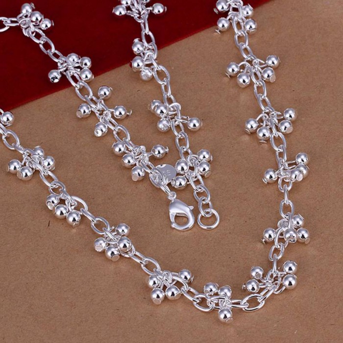 SN156 Fashion Silver Jewelry Bright Grape Necklace For Women