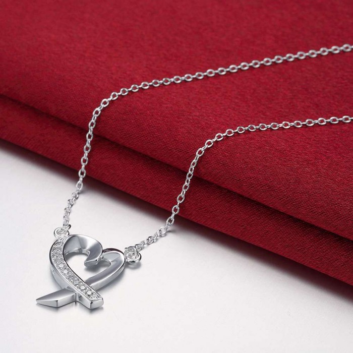 SN160 Hot Silver Jewelry Chain Crystal Kelp Pendants Necklace