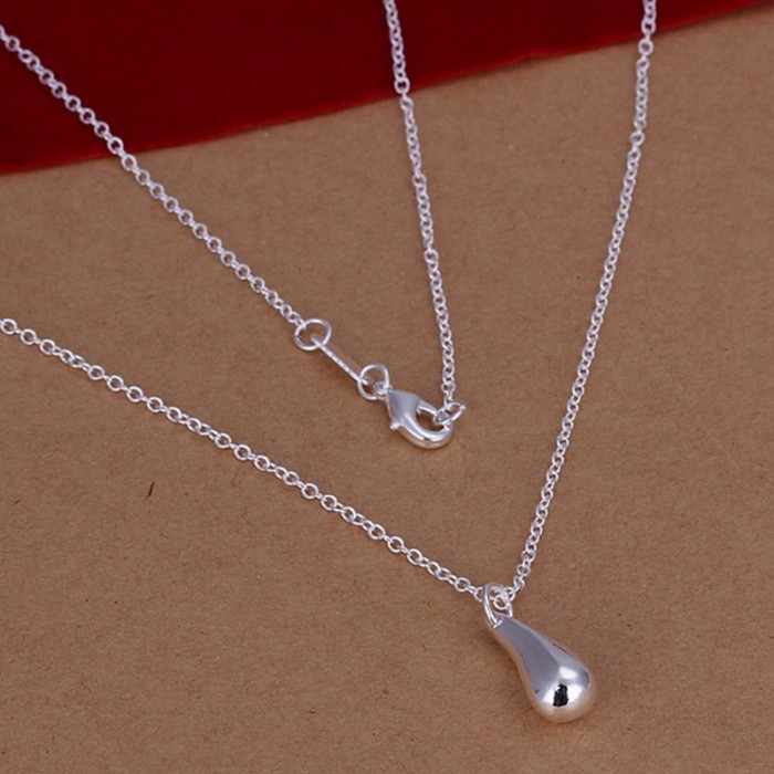 SN177 Fashion Silver Jewelry Chain Waterdrop Pendants Necklace