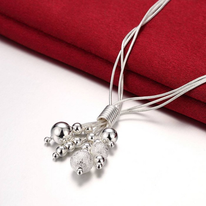 SN186 Fashion Silver Jewelry Chain Beads Necklace For Women