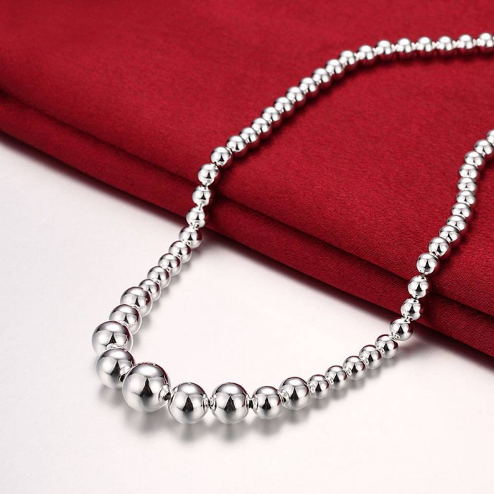 SN195 Fashion Silver Jewelry Beads Necklace For Women Men