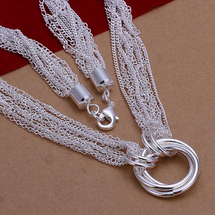SN264 Fashion Silver Jewelry Chain Circle Necklace For Women