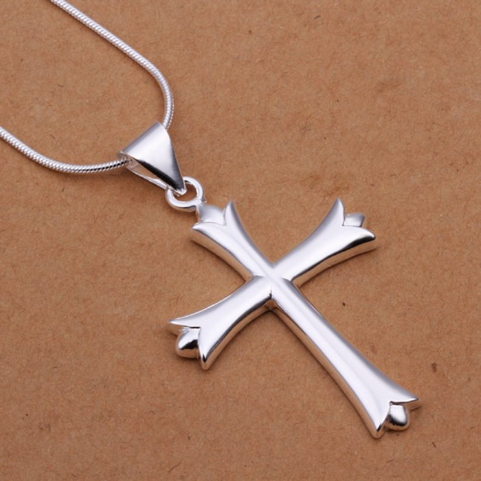 SN290 Fashion Silver Women Men Jewelry Cross Pendants Necklace