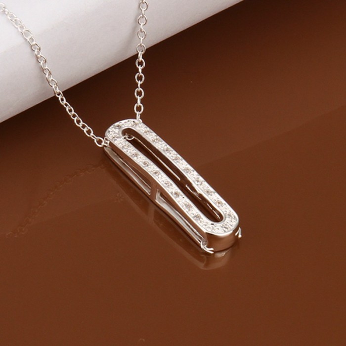 SN388 Hot Silver Jewelry Crystal O Pendants Necklace For Women