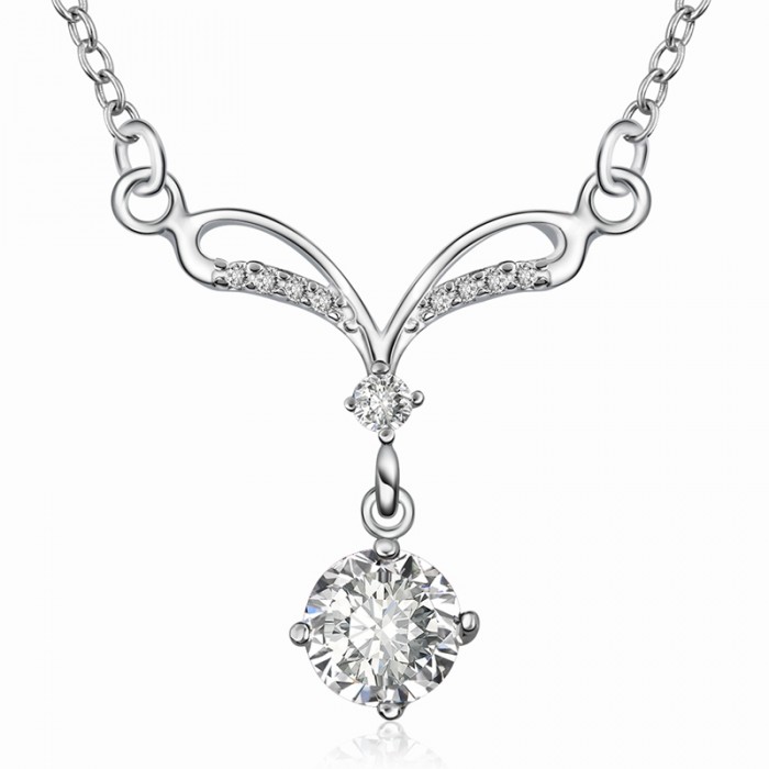 SN527 Fashion Silver Jewelry Crystal Beauty Pendants Necklace