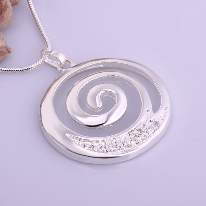 SN540 Fashion Silver Jewelry Crystal Thread Pendants Necklace