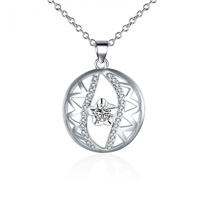 SN547 Fashion Silver Jewelry Crystal Eye Pendants Necklace