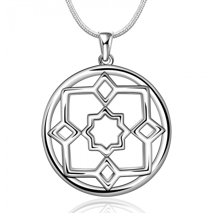 SN687 Hot Silver Jewelry Geometry Pendants Necklace For Women