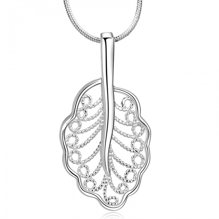 SN689 Fashion Silver Jewelry Leaf Pendants Necklace For Women