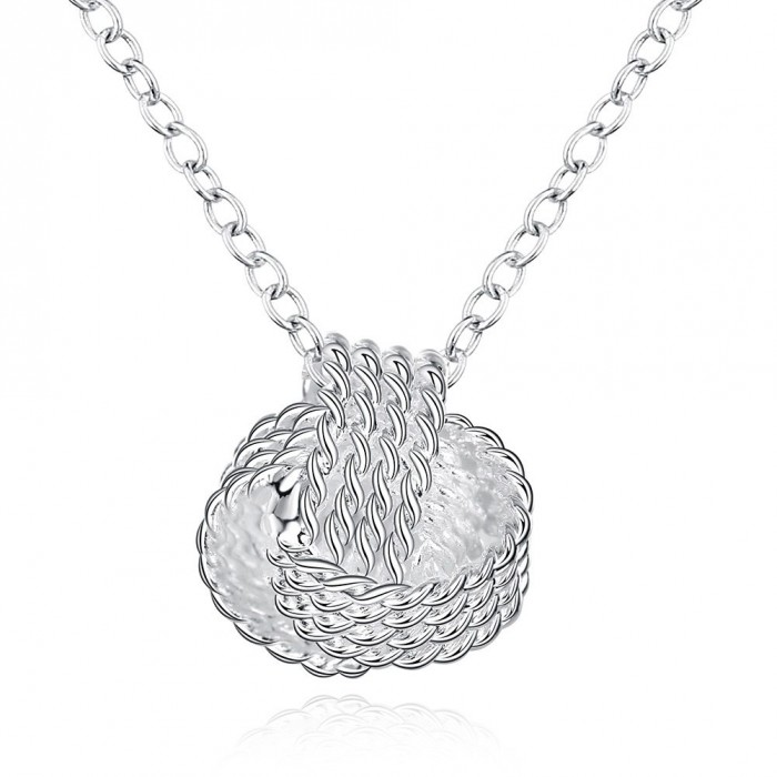 SN762 Hot Silver Jewelry Mesh Ball Pendants Necklace For Women