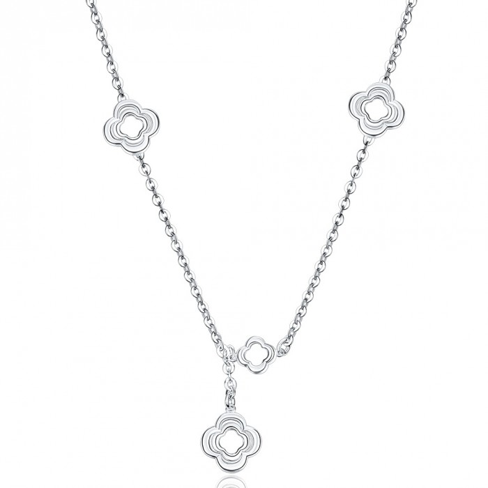 SN912 Fashion Silver Jewelry Flower Chain Necklace For Women