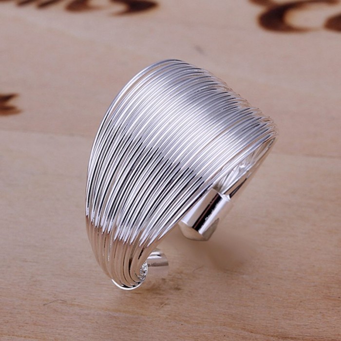 SR018 Fashion Silver Jewelry Lines Rings For Women